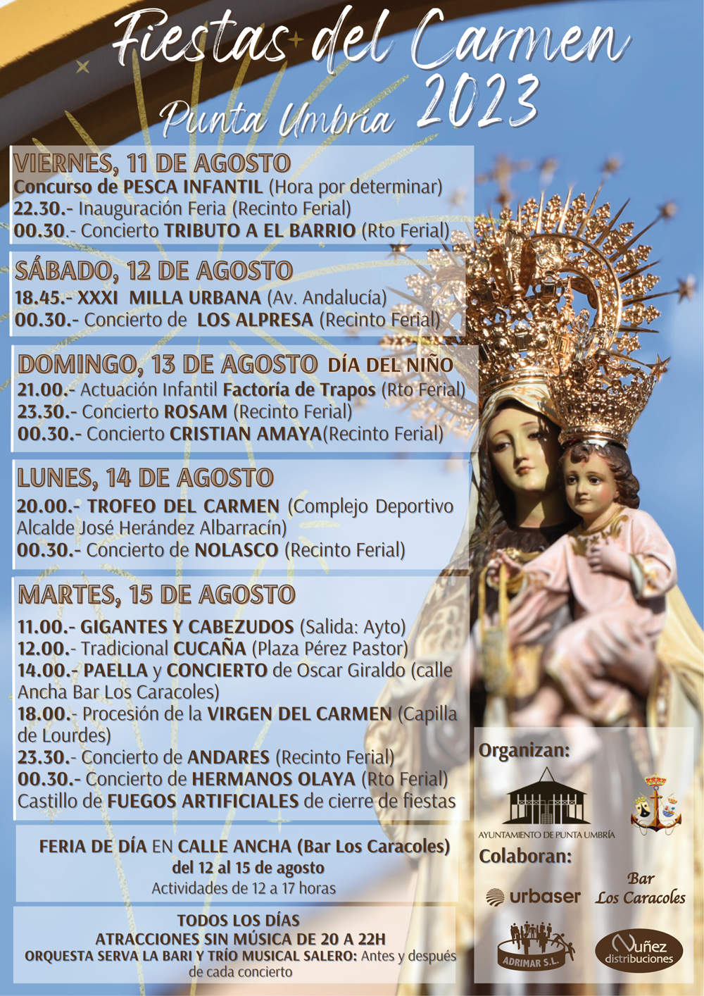 Fiestas patronales en honor de Nuestra Señora del Carmen 2023 Punta Umbría
